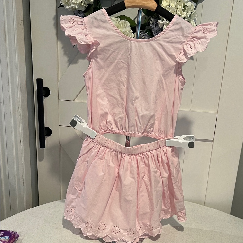 GAP Pink Ruffle Sleeve Top and Skirt Set